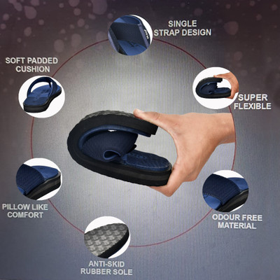 DR STTEP Men Orthopedic Slippers for Men Comfort Fit Soft Cushion Lightweight Slippers(Blue , 8)