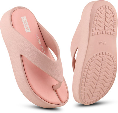 Vokline Women Slippers(Pink , 4)