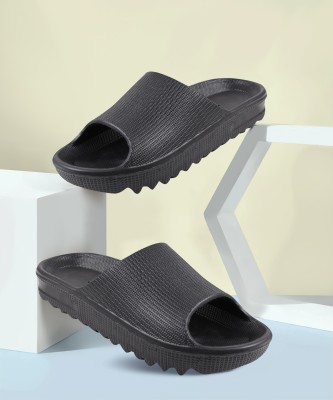 SUNINOW Women Slides(Black , 4)