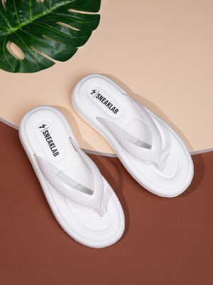 SNEAKLAB Women Flip Flops(White , 7)