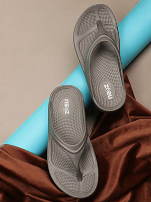 Neoz Men Levirex Lightweight with Arch Support Durable Anti-Skid & Stylish Dailywear| Flip Flops(Grey , 6)