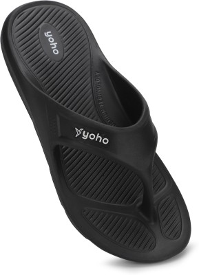 yoho Men Floats Men soft slippers Comfortable ,stylish, Thong, Waterproof Flip Flops(Black 6)