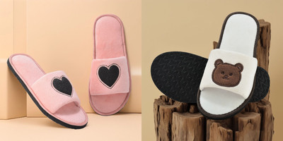 Y key Women Flip Flops(Off White, Pink , 6)