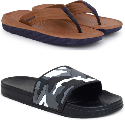 Pampy Angel Men Slippers(Brown, Black , 7)