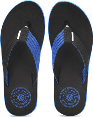 Stepsoft Men Flip Flops(Blue , 9)