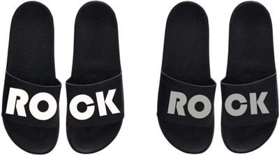 nvisan Men Slides(White, Black , 7)