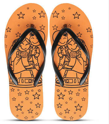 Indrawati Women Indrawati Ortho Hawai Slipper | Footwear Chappal Comfortable Flip Flops(Orange , 5)
