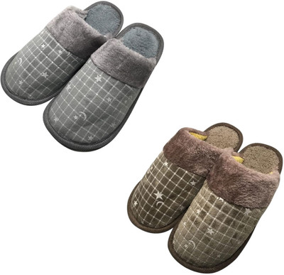 Mahi Enterprises Men Flip Flops(Grey, Brown , 10)