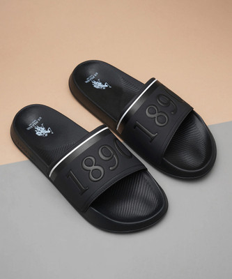 U.S. POLO ASSN. Men Slides(Black , 7)