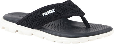 Neoz Women Levirex Lightweight with Arch Support Durable Anti-Skid & Stylish Dailywear| Flip Flops(Black , 4)
