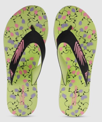 ADIDAS Women CLOUDFOAM W Flip Flops(Black, Green , 8)