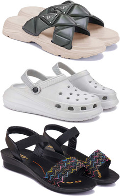 Pennen Women Flip Flops(Black , 7)