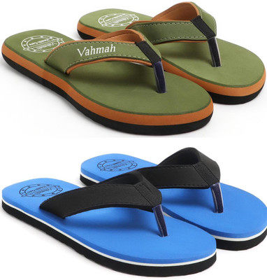 VAHMAH Women Slippers(Green, Blue , 7)