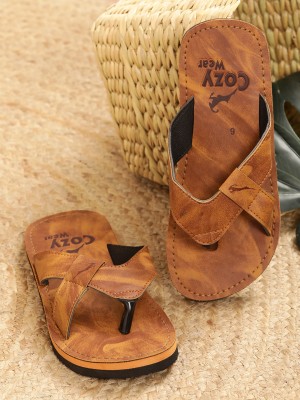 Cozy Wear Men Flip Flops(Tan , 7)