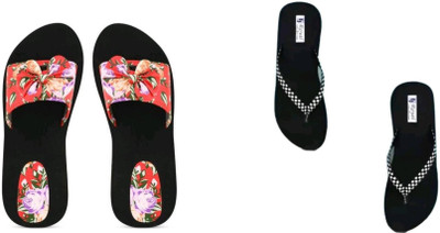 BOOMBEAUTY Women Flip Flops(Multicolor , 7)