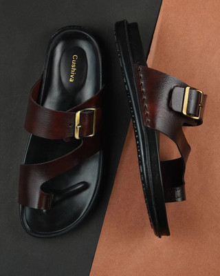 Cushiva Men Slippers(Brown , 10)