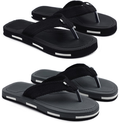 Oxygen Men Slippers(Grey, Black , 7)