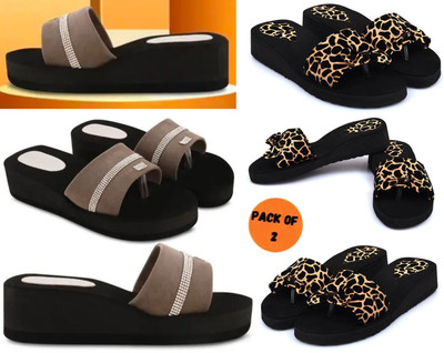 parasmisti Women Slippers(Black , 7)