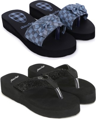 Dewon Women Slides(Grey, Black , 7)