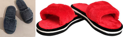 rexizone Women Slides(Black, Red , 7)