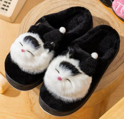 shoptegic Women Flip Flops(Black , 6)