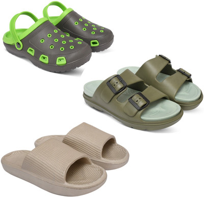 Acorn Men Slides(Green, Olive, Beige , 8)