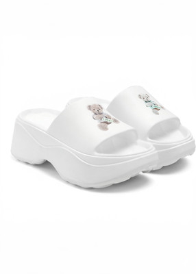 TOMSY CHOICE Women Slides(White , 6)