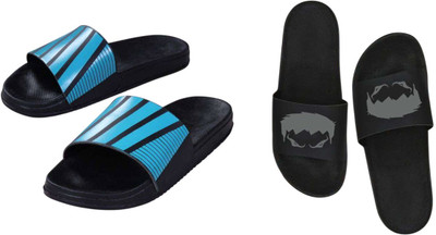 nvisan Men Slides(Blue, Grey , 10)