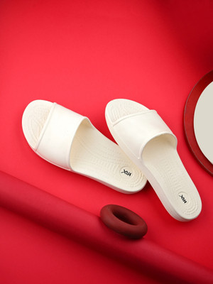 HRX by Hrithik Roshan Women Ultra-Lightweight & Flexible EVA Slip-On for All-Day Comfort Slides(White , 4)