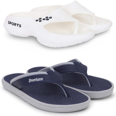 Kapani Fashion Men Slippers(White, Blue , 7)