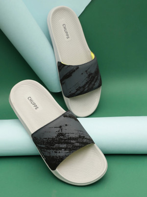 Chupps Men Roadster Grey Slides Slippers Soft FootbedLightweight Flip Flops For Slides(Grey , 10)