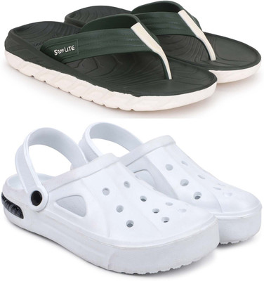Pampy Angel Men Slippers(Green, White , 7)