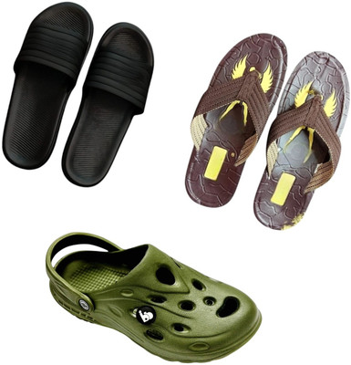 BLIBBERS Men Slippers(Black, Brown, Green , 9)