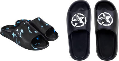 Sirex Men Slides(Black, Black , 10)