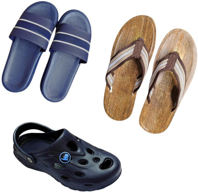 BLIBBERS Men Slippers(Blue, Brown, Blue , 9)