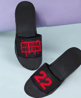 KANEGGYE Men Slides(Red, Black , 8)