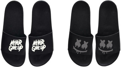 nvisan Men Slides(White, Grey , 7)