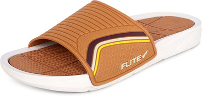 FLITE Men Slides(Tan, Brown , 8)