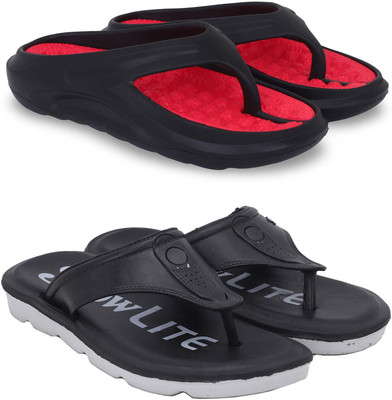 Kapani Fashion Men Slippers(Red, Black , 9)