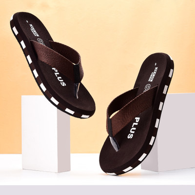 Kixrun Men Flip Flops(Brown , 8)