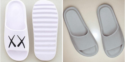 Shoepro Men Slides(Grey, Off White , 6)