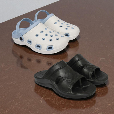 Acorn Men Slides(Blue, Black, White , 8)