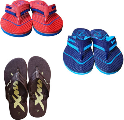 DEEPAKTRADERS Men Slippers(Red, Blue, Brown , 8)