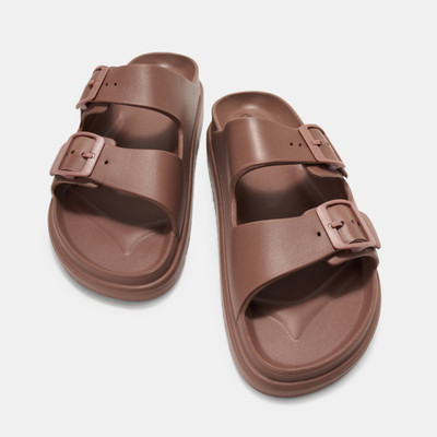 Forever Glam By Pantaloons Women Flip Flops(Brown , 5)