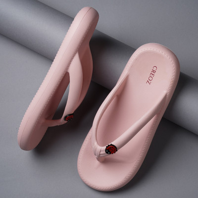 Free Kicks Women Slippers(Pink , 8)