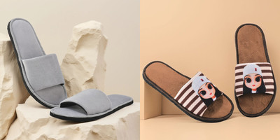Y key Women Flip Flops(Grey, Brown , 7)