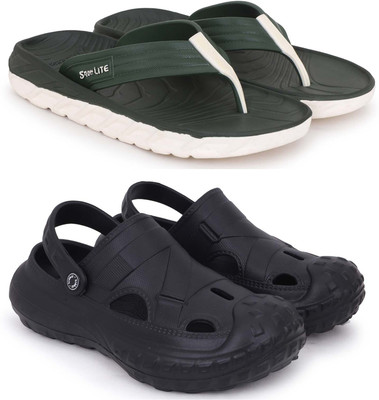 Kapani Fashion Men Slippers(Green, Black , 6)