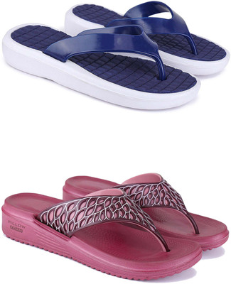 ABN Women Slippers(Pink, Blue , 8)
