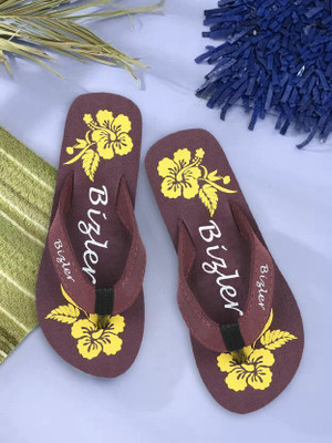 BIZLER Women Slippers(Maroon , 8)