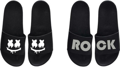 nvisan Men Slides(Grey, White, Black , 7)